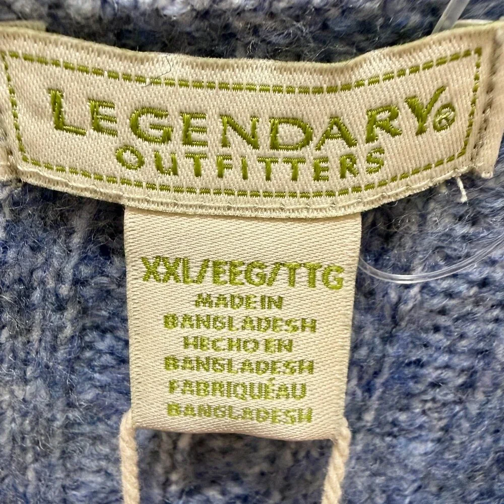 Legendary Outfitters Women's Cable Knit Sweater Size XXL Blue Heather Cozy Soft
